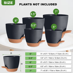 Vanslogreen Self Watering Pot 6.5 inch showing side watering