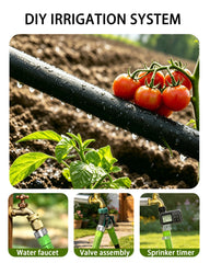 Vantigreen Flat Soaker Hose laid flat in a garden