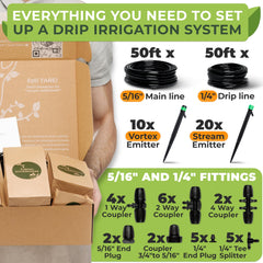 Variety of drip emitters in CARPATHEN irrigation kit