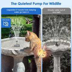 Various nozzles included with POPOSOAP Solar Fountain Pump