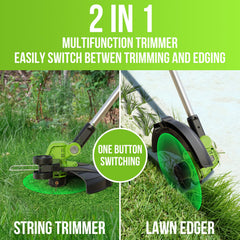 VARSK Weed Wacker side view showing adjustable handle