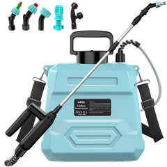 VASG Battery Powered Garden Sprayer front view in Ocean Blue