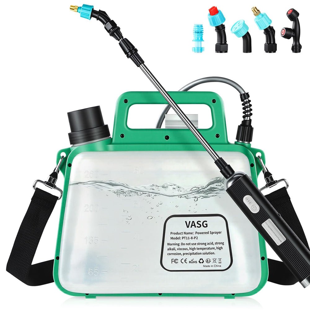VASG Battery Powered Sprayer 2 Gallon front view with nozzles
