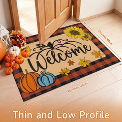Vaukki Fall Pumpkin Mat showing low profile design