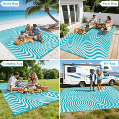 Vaukki UV fade resistant outdoor rug 9x12 in garden