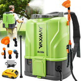 VAXMAY Battery Powered Backpack Sprayer front view with green body