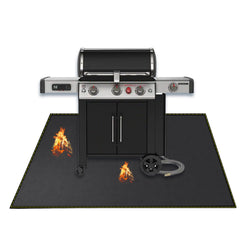 VCHOMY 60x40 inch under grill mat black front view