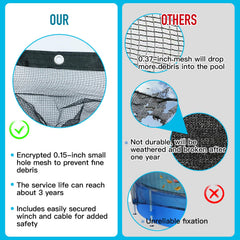 Vecacosic Pool Leaf Net Cover in storage, folded