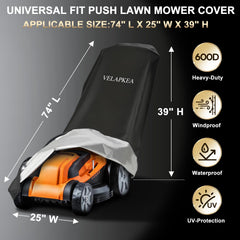 VELAPKEA Lawn Mower Cover with storage bag, compact design