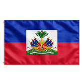 VELIFFCO Haiti Flag 3x5 Ft front view with brass grommets