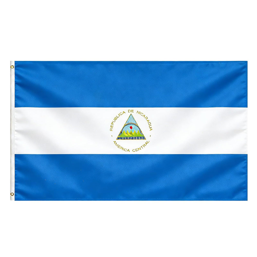 VELIFFCO Nicaragua Flag 3x5 Ft front view with brass grommets