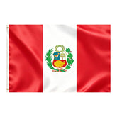 VELIFFCO Peru Flag 3x5 Ft front view with brass grommets