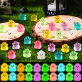 Vellibring 70pcs multicolor Halloween mini ghost figurines on a table