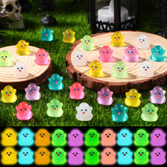 Vellibring 70pcs multicolor Halloween mini ghost figurines on a table
