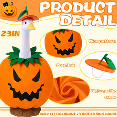 Vellibring Halloween Pumpkin Goose Outfit displayed outdoors