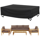 Velway Patio Furniture Cover black model front view 108"L x 82"W