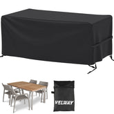 Velway Patio Furniture Cover front view, black, 67"Lx37"Wx28"H