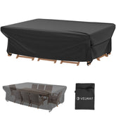 Velway Patio Furniture Cover front view, black, 98"Lx78"Wx28"H