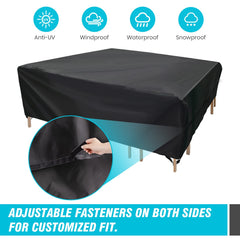 Velway Patio Furniture Cover side view with windproof buckles