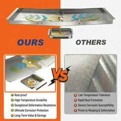 Vencino grease tray dimensions displayed with measurements