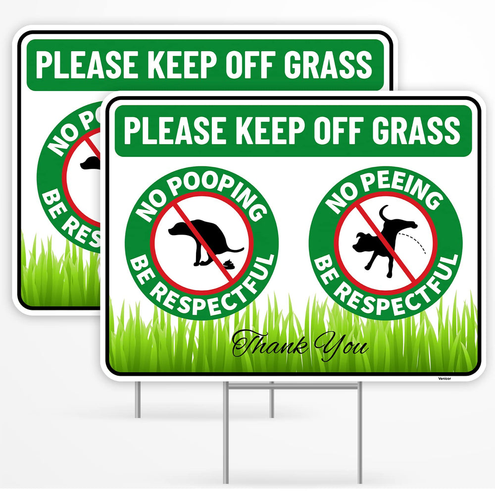 Venicor No Poop or Pee Dog Sign front view