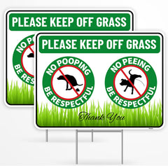 Venicor No Poop or Pee Dog Sign front view