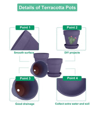 vensovo 6 Inch Purple Terracotta Pot side view