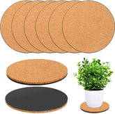 Venyat cork plant coasters pack of 6, 4 inch size