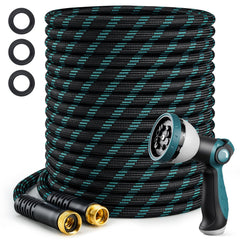 VERDOW 50FT Garden Hose front view with 10-function nozzle