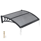 VEVOR Door Awning Canopy front view, 30x39 inch, Smoky Gray