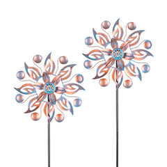VEWOGARDEN 2PCS Metal Wind Spinners front view in light copper