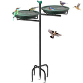 VeyFolzin.st Metal Bird Bath retro green front view