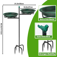 VeyFolzin.st Metal Bird Bath with stand installed