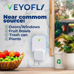 VEYOFLY Fruit Fly Trap pack including 4 devices and 6 refills