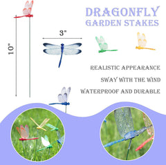 VGOODALL dragonfly garden stakes displayed in a garden setting