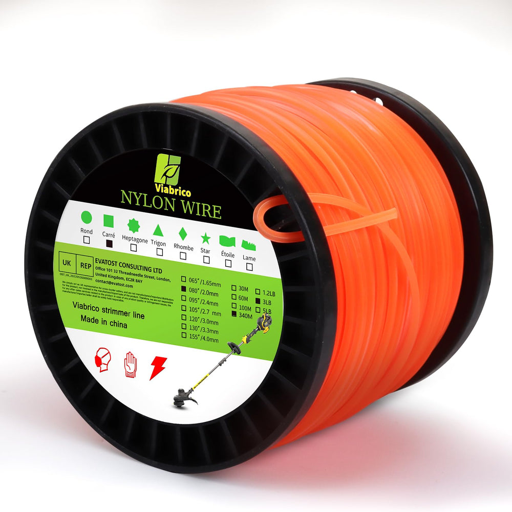 VIABRICO 0.080" Weed Eater String spool front view, orange color