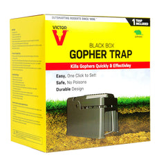 Victor Black Box Gopher Trap back view