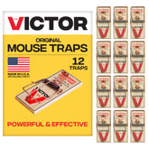 Victor Metal Pedal Mouse Traps 12-Pack wooden snap traps