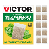 Victor Scent-Away Mouse Repellent Pouches front view with mint scent