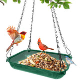 VIHSIPR Hanging Platform Bird Feeder front view in green