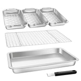 VIKEYHOME 6-piece grill carry system set including grill pan and baskets