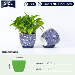 Vintage blue Selamica planter with elegant design