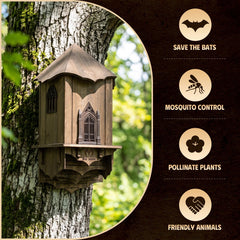VIREESR Large Bat House side view showcasing waterproof cedar material