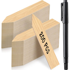 VITEVER 200 Pcs plant labels front view with wood design