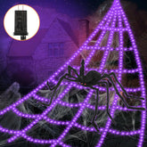 VITI Halloween Spider Web Lights purple front view with illuminated 550 LEDs