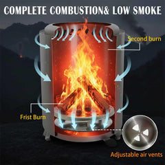 Vivagarden Portable Tabletop Fire Pit with adjustable vents displayed