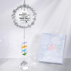 VIVIKEN Sun Catcher multicoloured crystal with engraved thank you message
