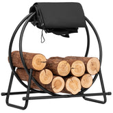 VIVOHOME 28-inch firewood log rack hoop front view