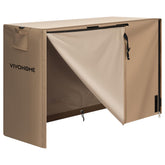 VIVOHOME 5ft waterproof firewood log rack cover brown front view
