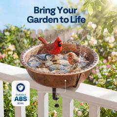 VIVOHOME bird bath with adjustable clamp and bowl